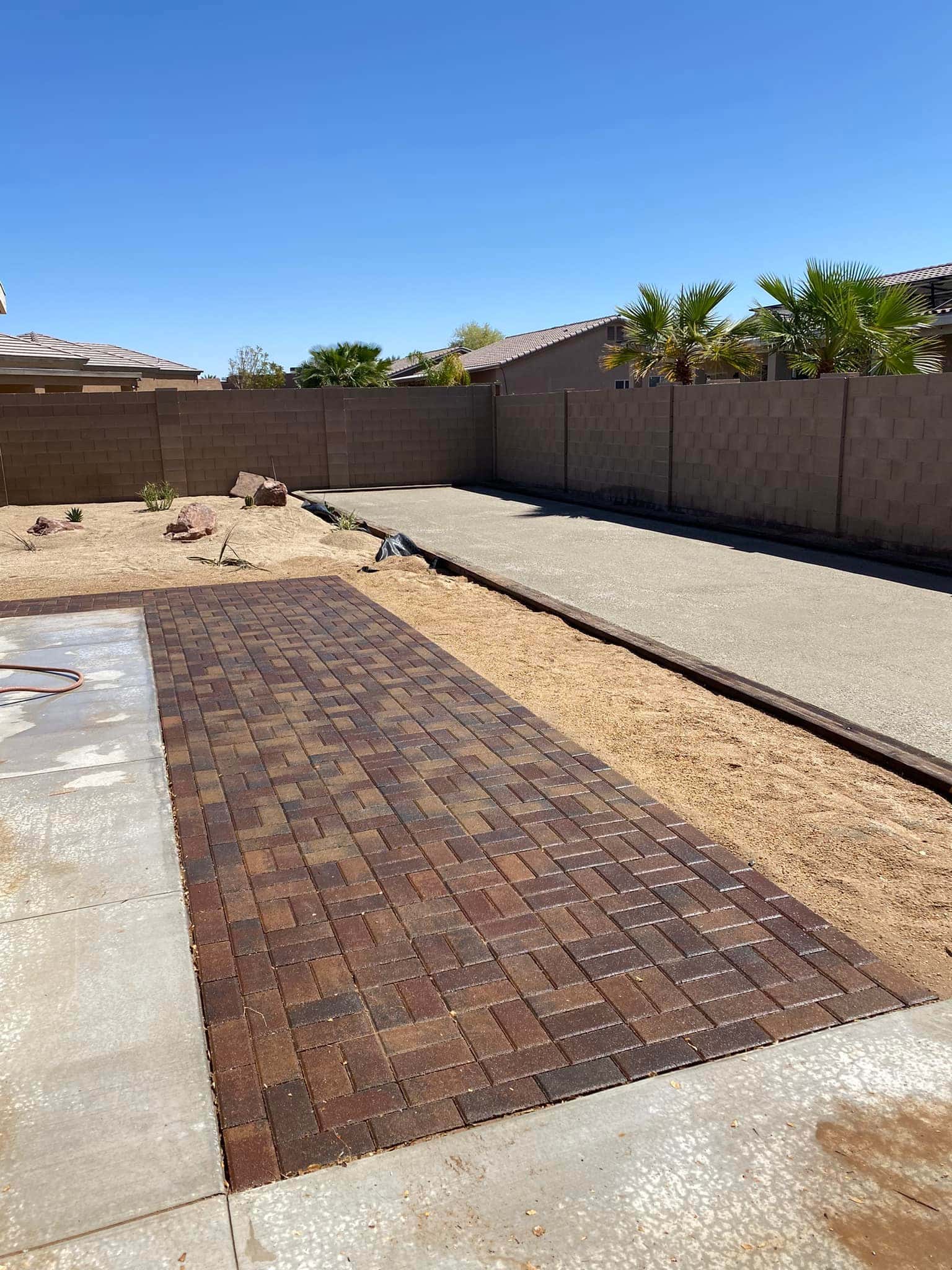 Paver patio that requires low water needs