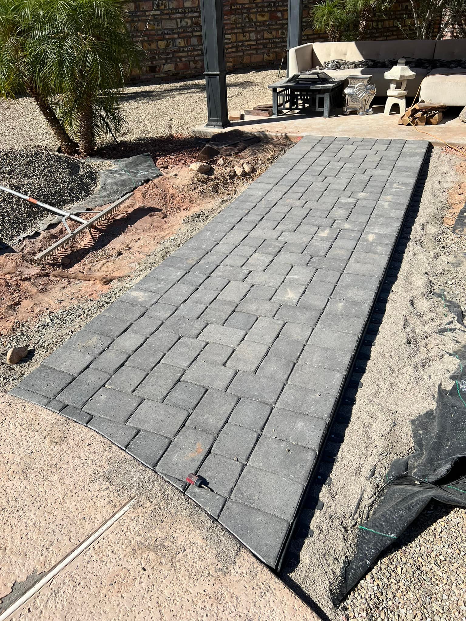 Paver patio with long-term stability 