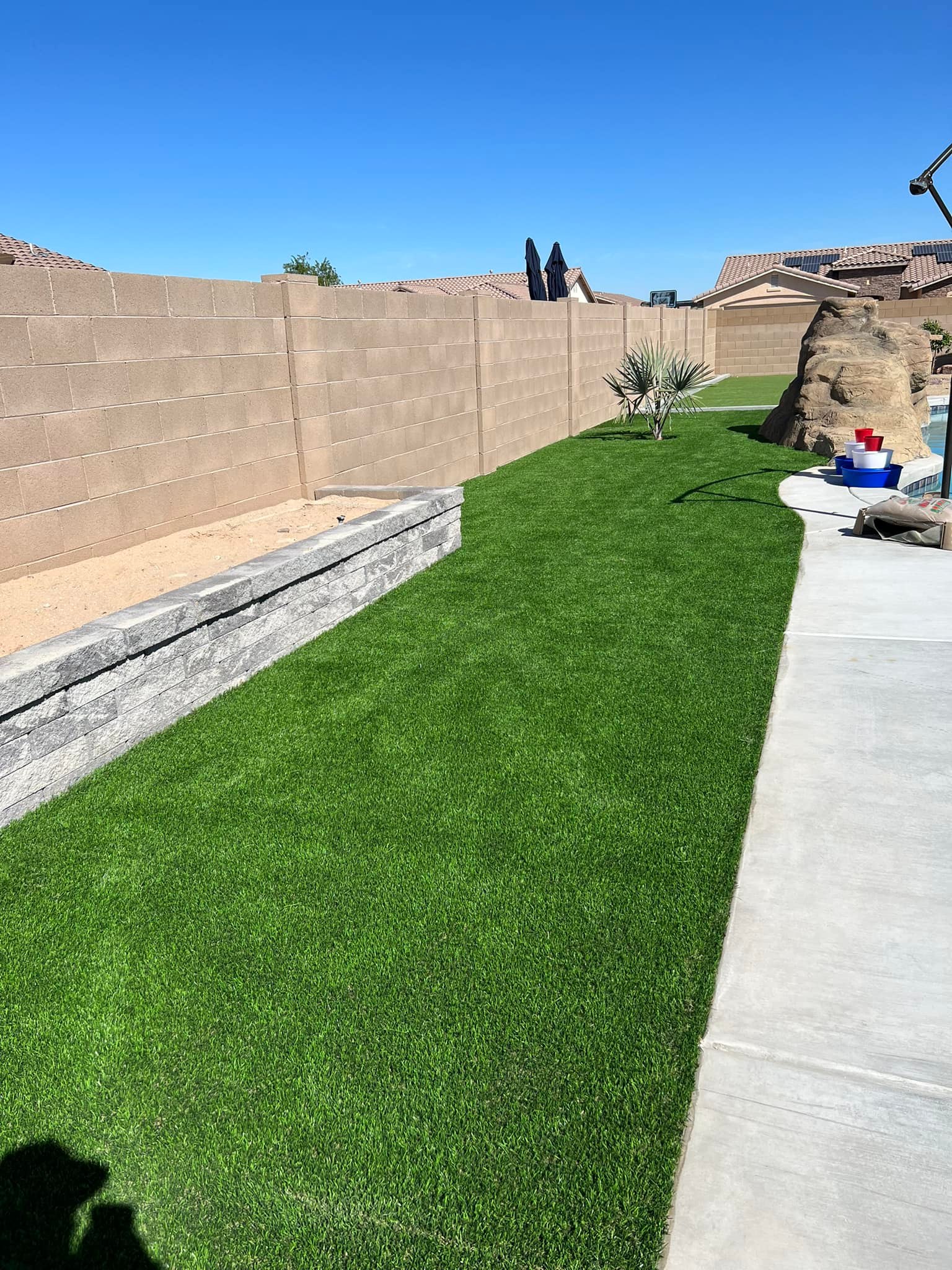 Custom built retaining wall