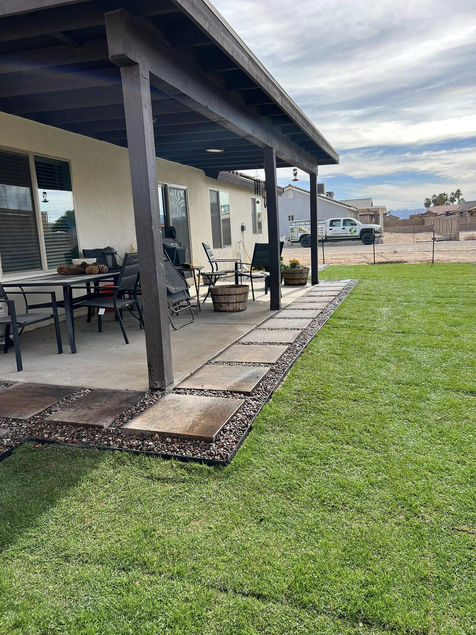 Small backyard requiring specialty sprinkler system
