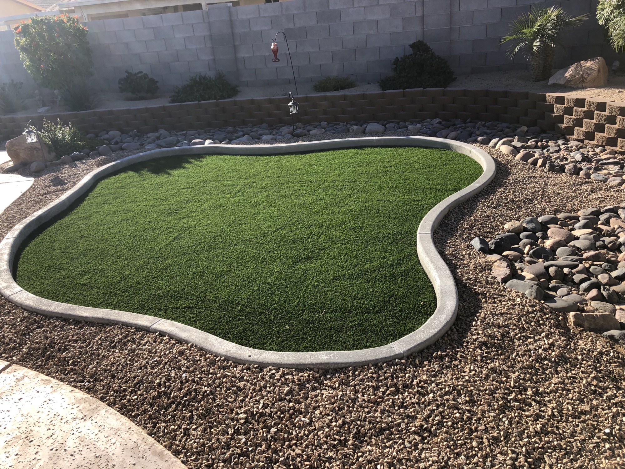Small section of artificial turf 