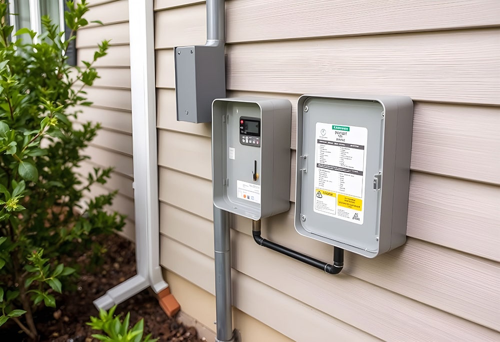 Smart Irrigation Controllers on side of home