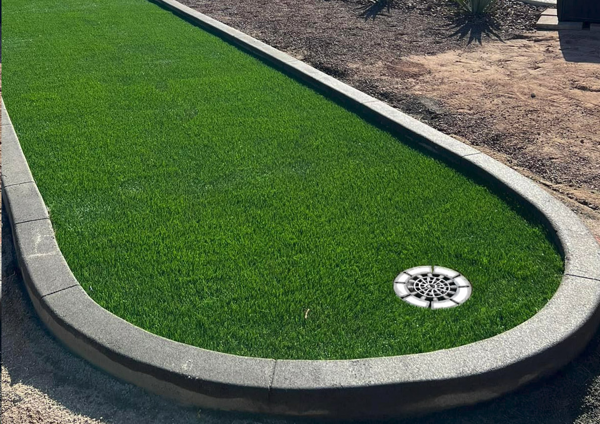 Drainage system in artificial turf